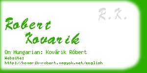 robert kovarik business card