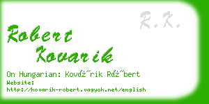 robert kovarik business card